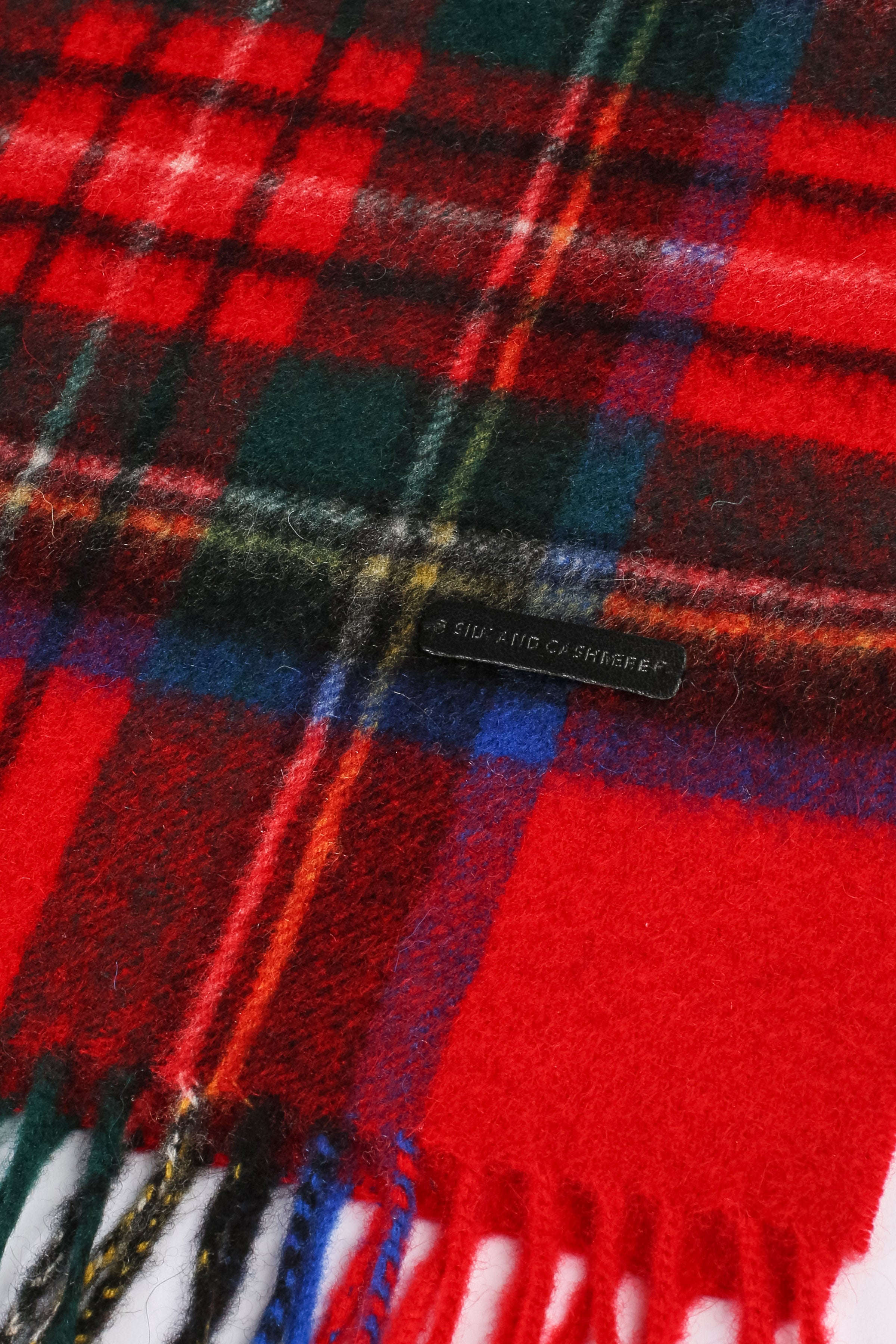 Kırmızı Saf Kaşmir Patrick Kareli Atkı 30x180 cm