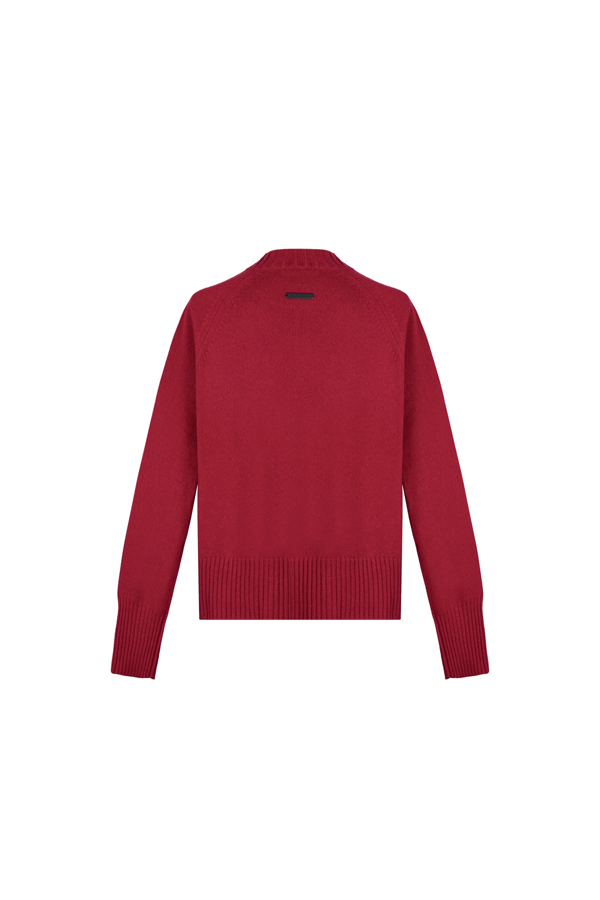 Kırmızı Carla Saf Kaşmir Yuvarlak Yaka Kazak