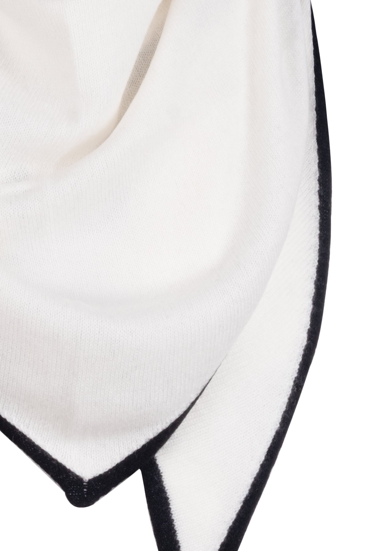 Ekru Saf Kaşmir Üçgen Atkı 73x160x73 cm