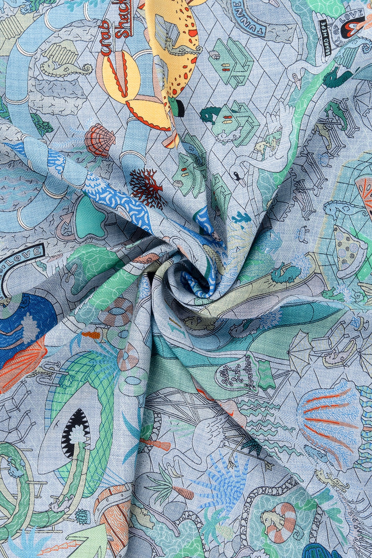 Lacivert Mavi Lea Kaşmir Desenli Kare Eşarp 70x70 cm