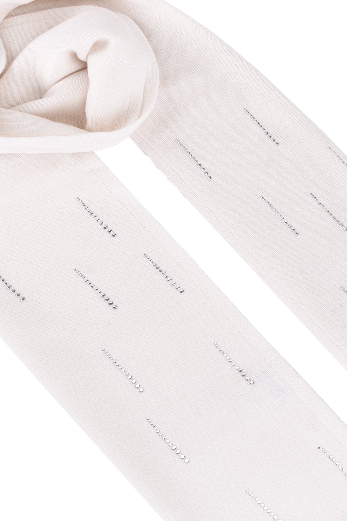 Ekru Lucia Taşlı Atkı 30x190 cm