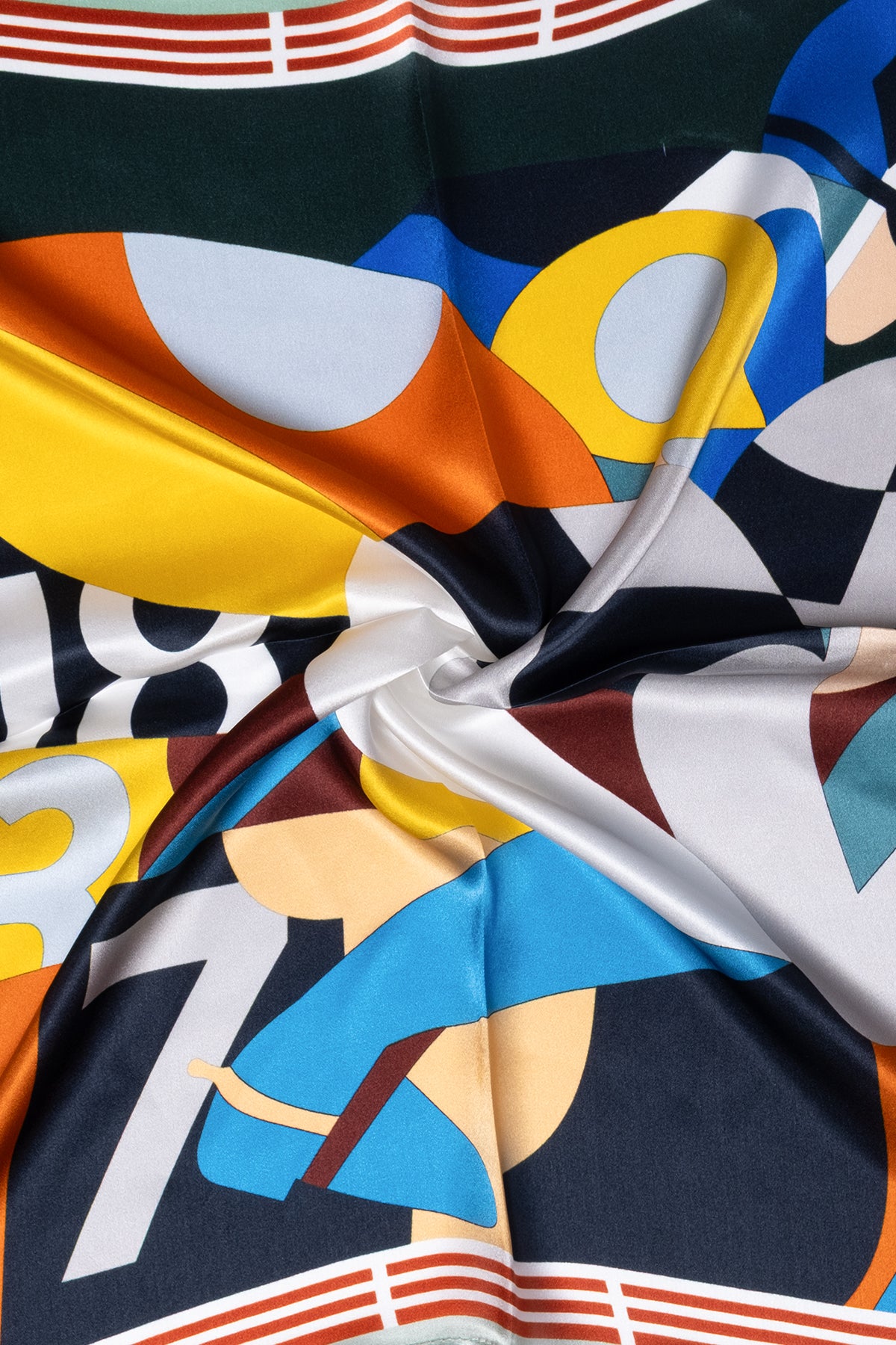 Saks Mavi Siyah Laila Saf İpek Kare Eşarp 50x50 cm