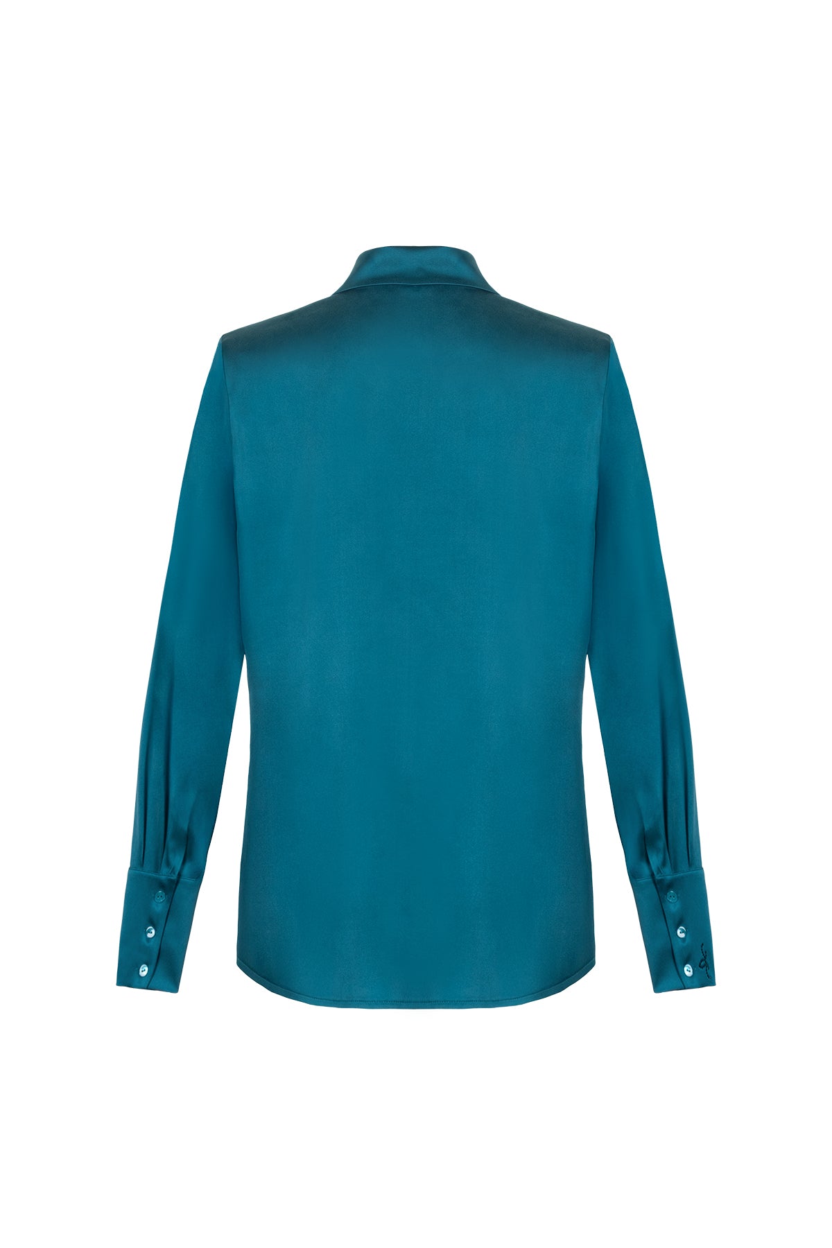 Tavuskuşu Saf İpek Audrey Uzun Kollu Gömlek