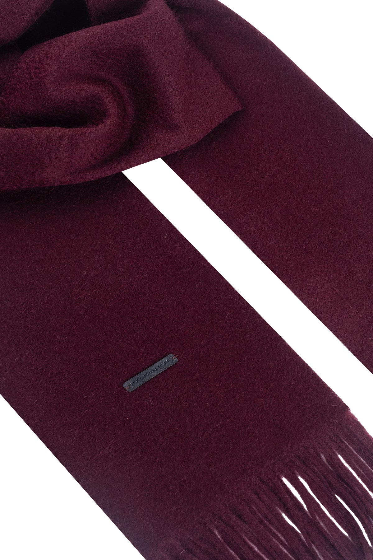 Bordo Rose Saf Kaşmir Şal 180x60 cm