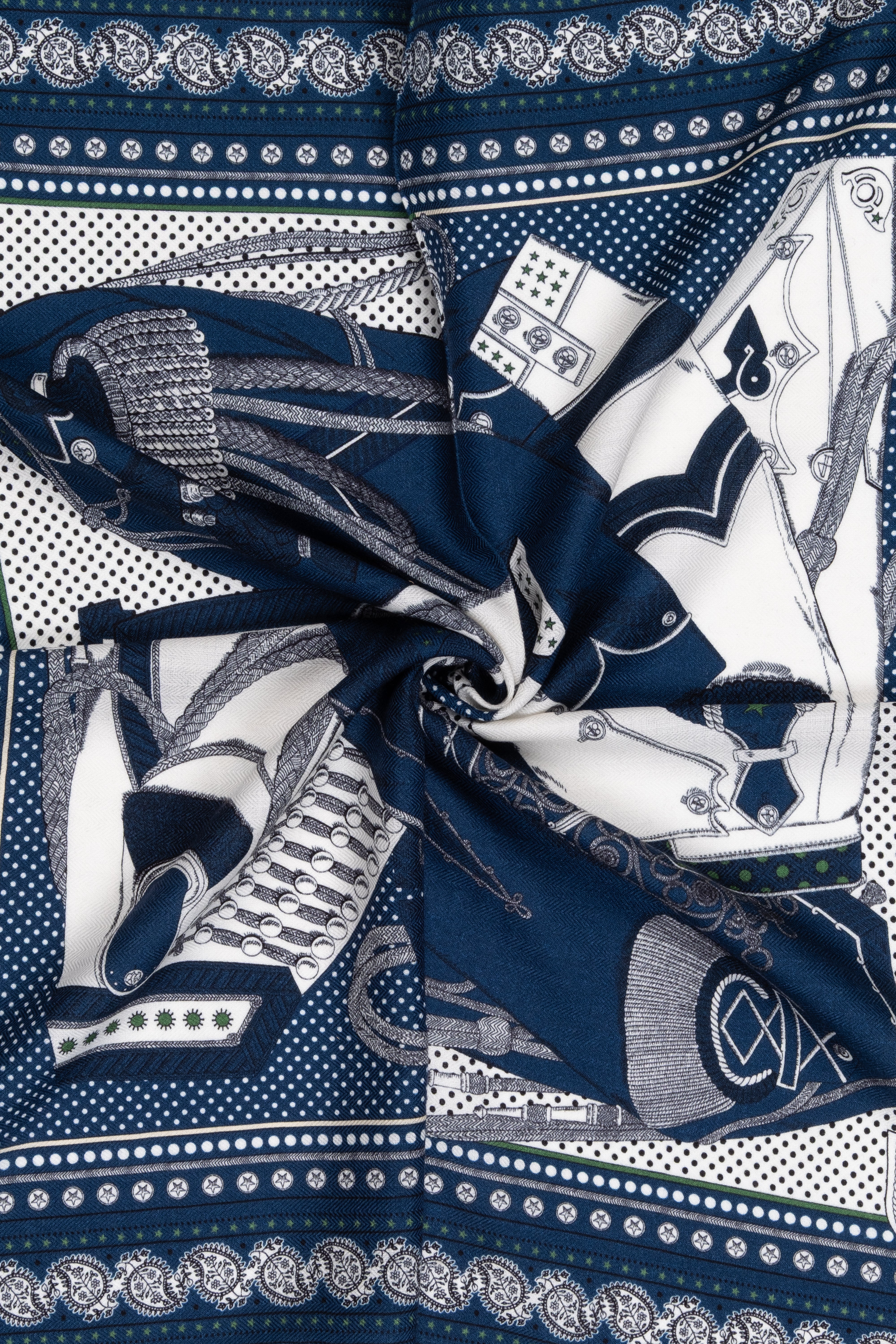 Lacivert Lea Kaşmir Desenli Kare Eşarp 70x70