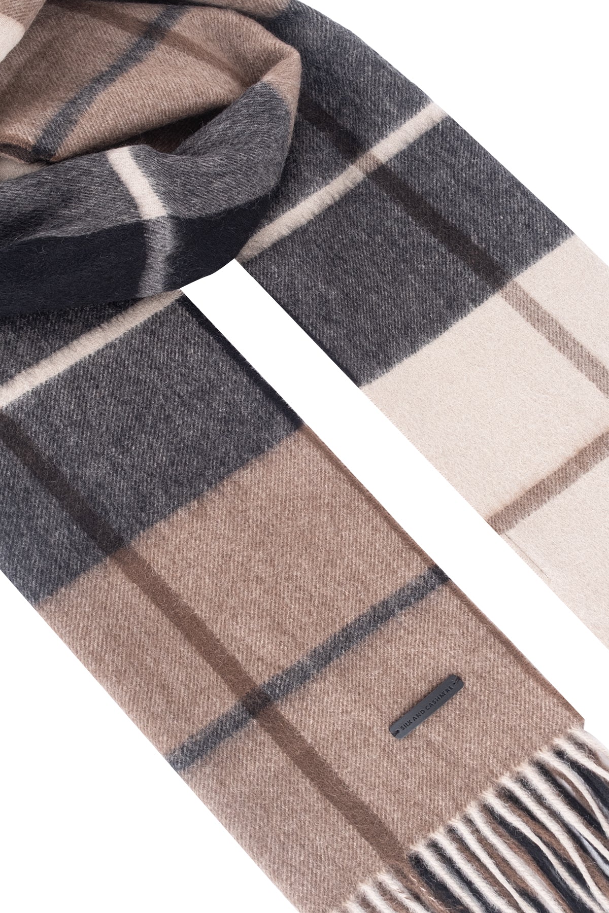 Vizon Rose Saf Kaşmir Kareli Şal 60x200 cm