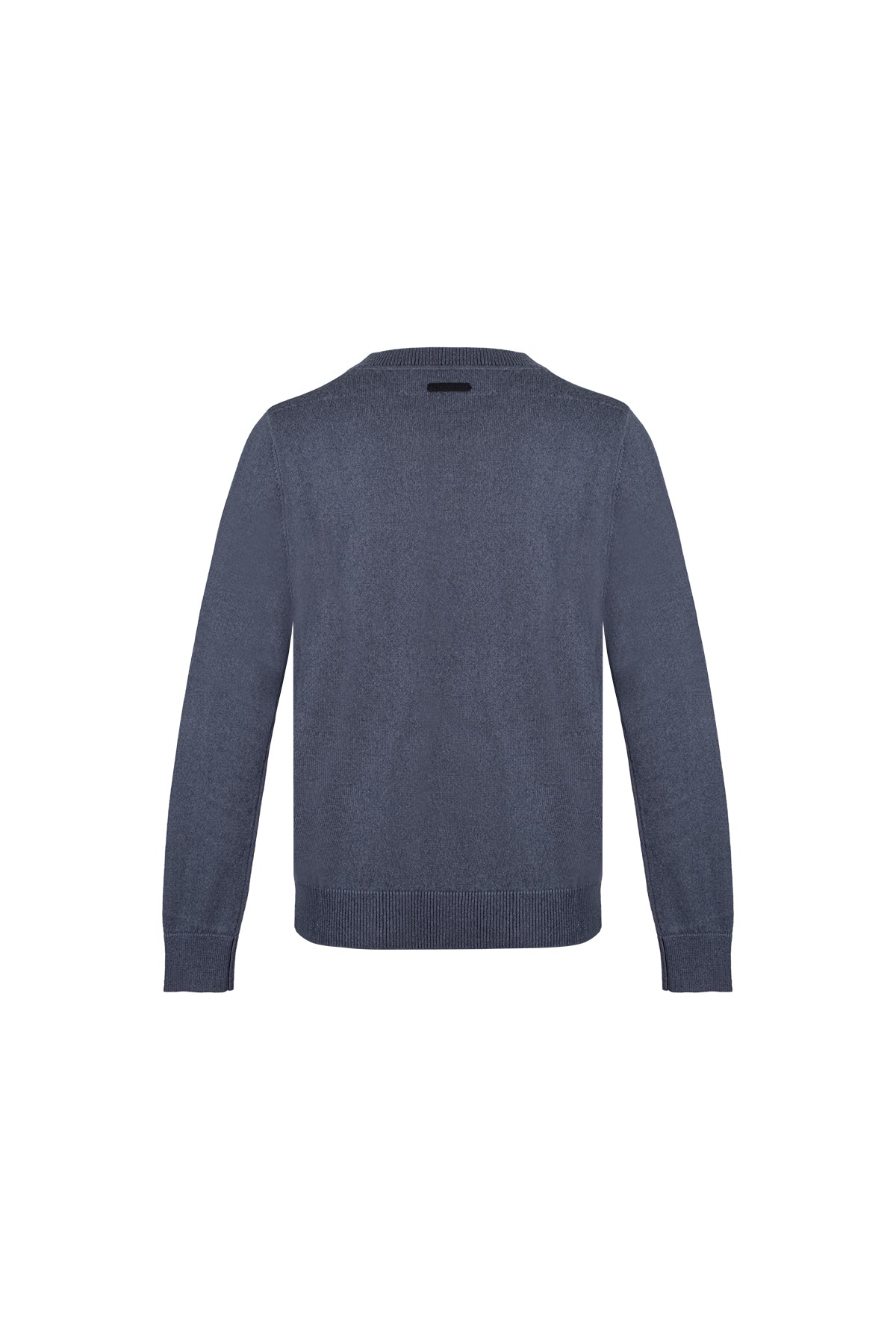 Gri Agata Saf Kaşmir Yuvarlak Yaka Kazak