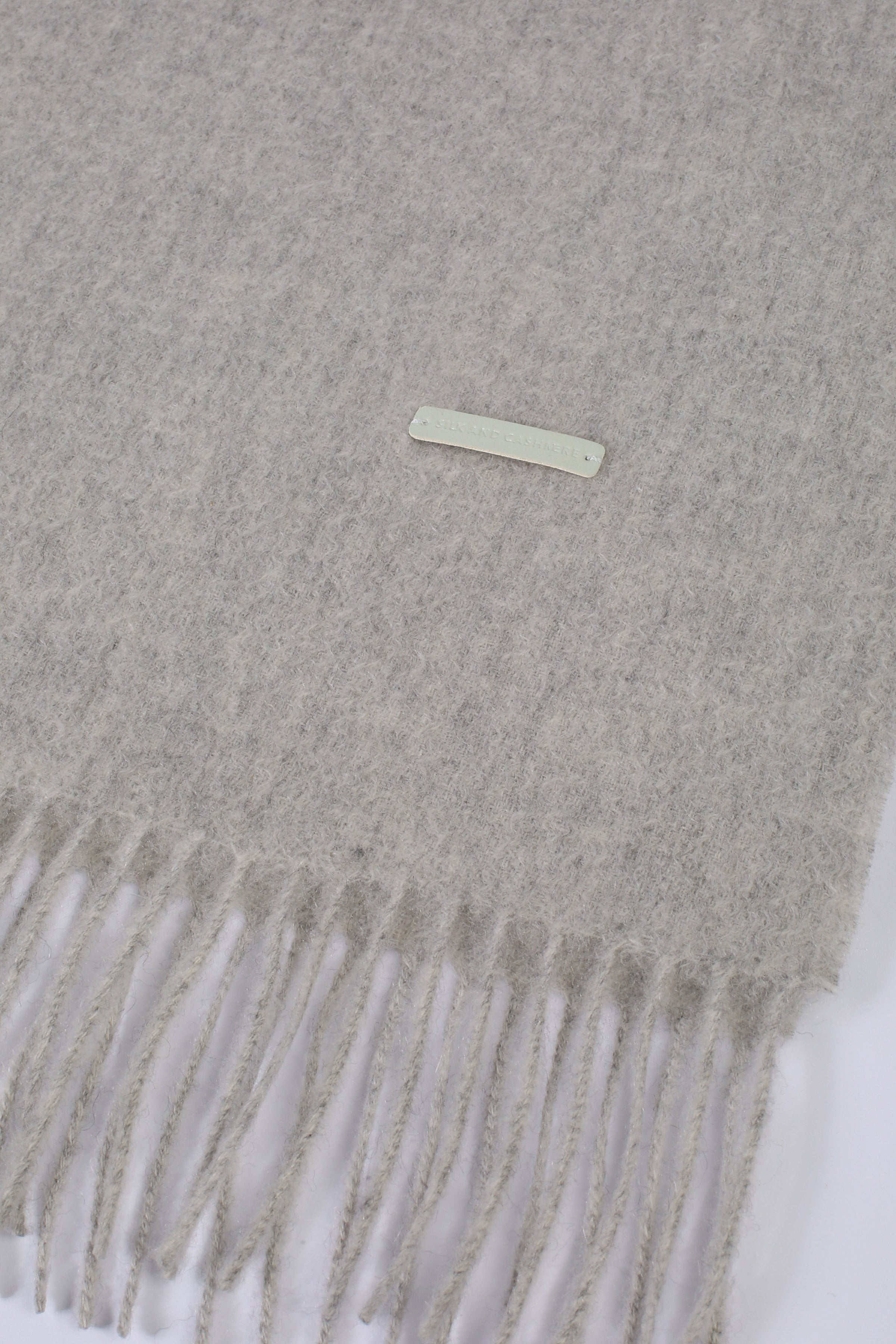 Açık Gri Saf Kaşmir Patrick Atkı 170x35 cm