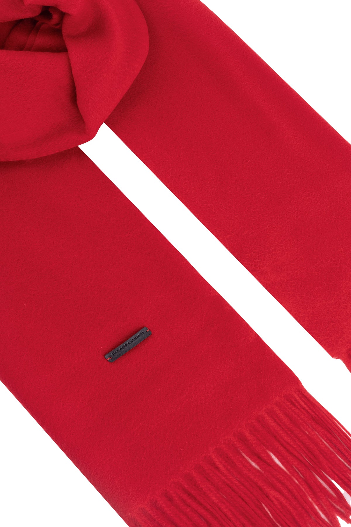 Kırmızı Rose Saf Kaşmir Şal 180x60 cm