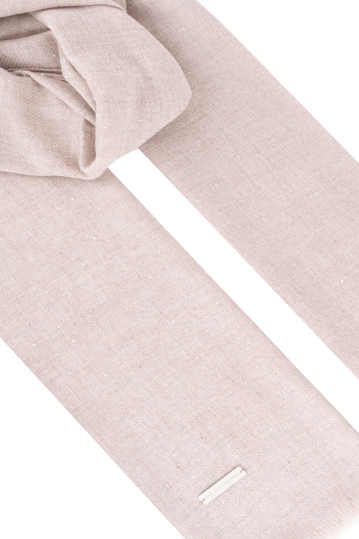 Bej Paris Kaşmirli Pullu Şal 70x200 cm