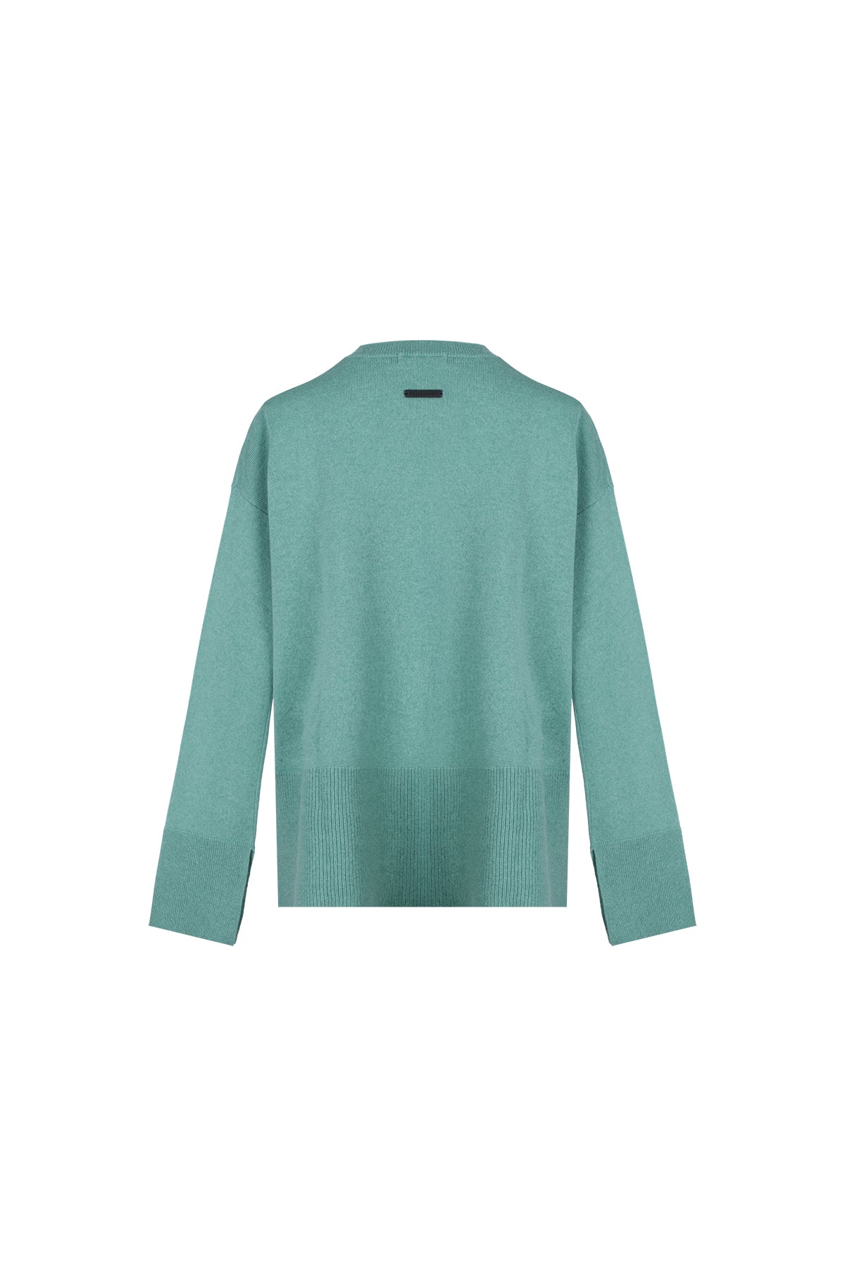 Nil Yeşili Maggie Saf Kaşmir Yuvarlak Yaka Kazak