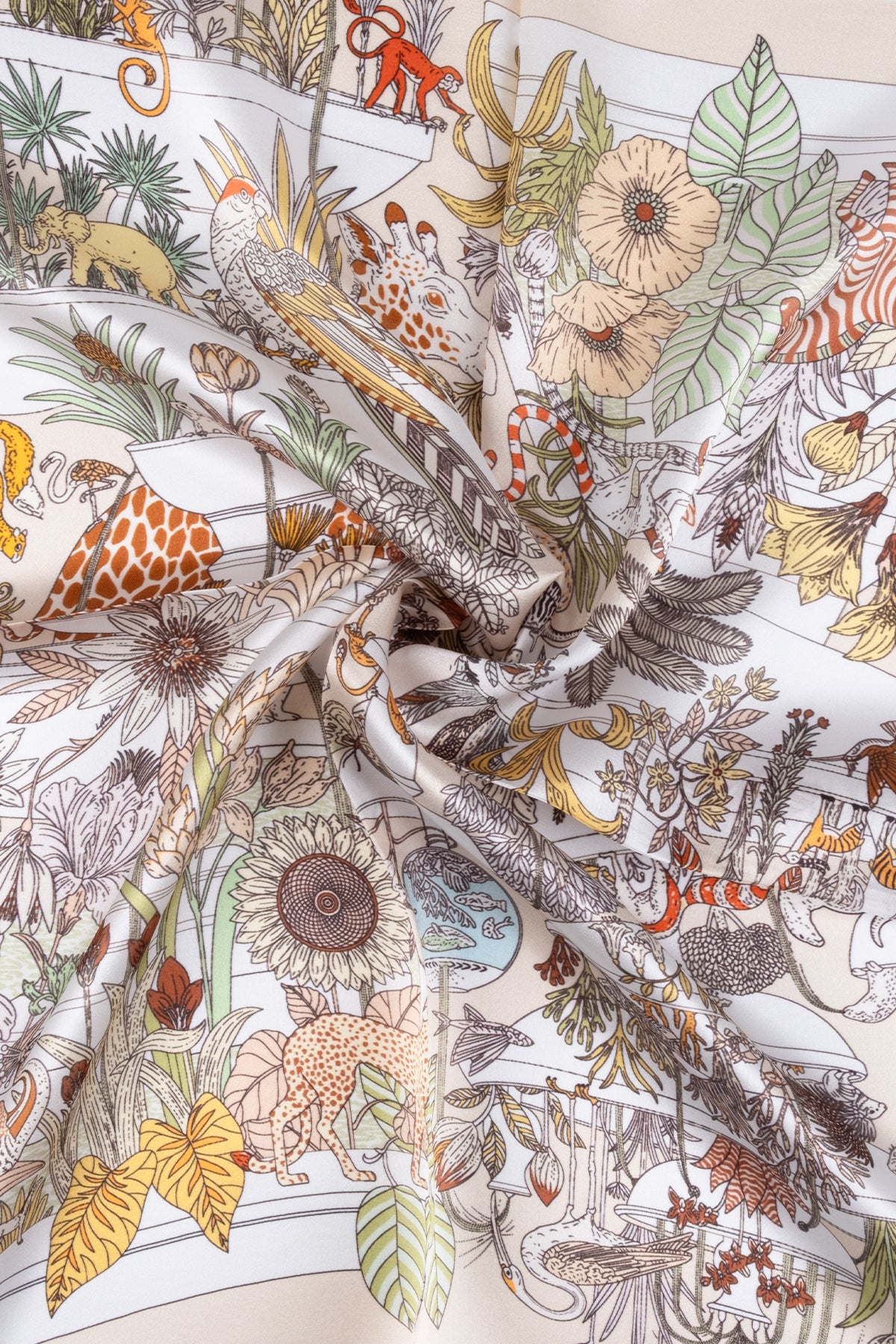 Açık Bej Laila Saf İpek Kare Eşarp 50x50 cm