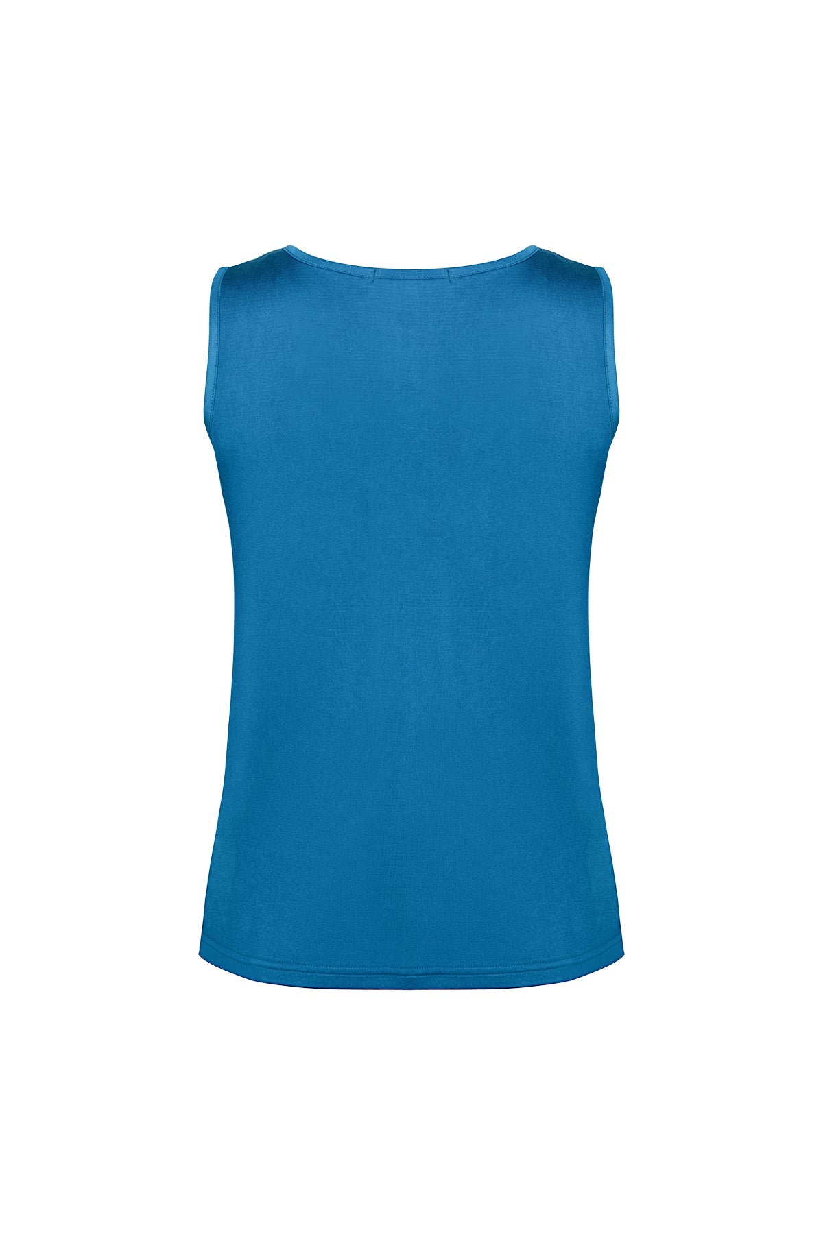 Mavi Marina İpekli Yuvarlak Yaka Kolsuz T-Shirt