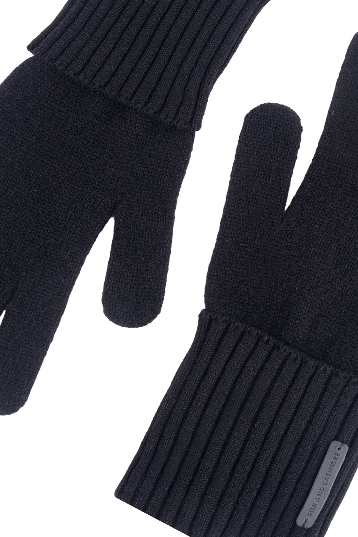 Siyah Hannover Saf Kaşmir Kadın Eldiven