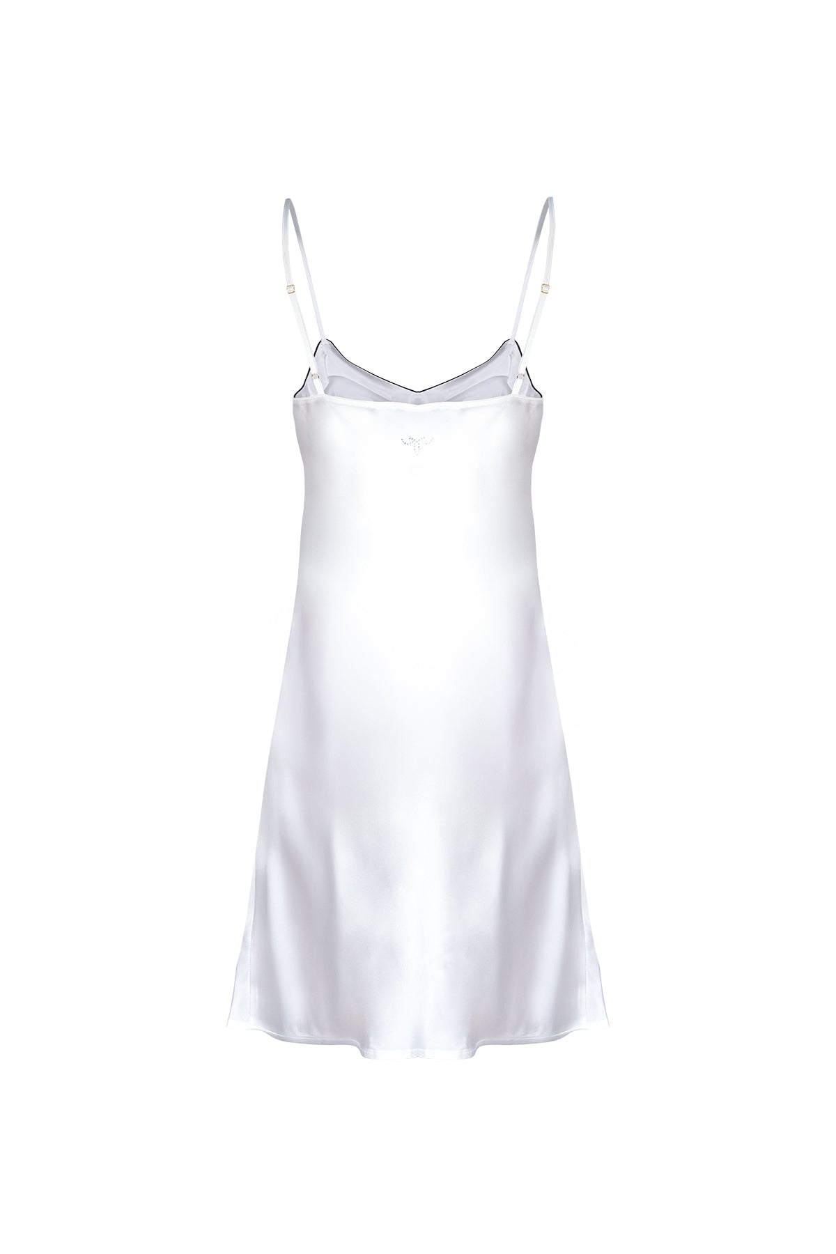 Beyaz Cindy Saf İpek Gecelik