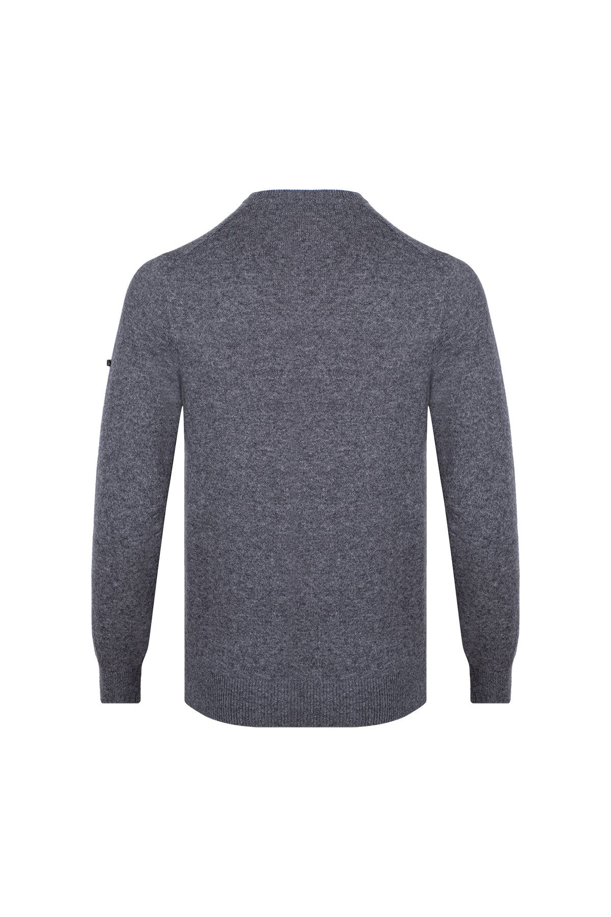 Koyu Gri Franco Saf Kaşmir Bisiklet Yaka Kazak