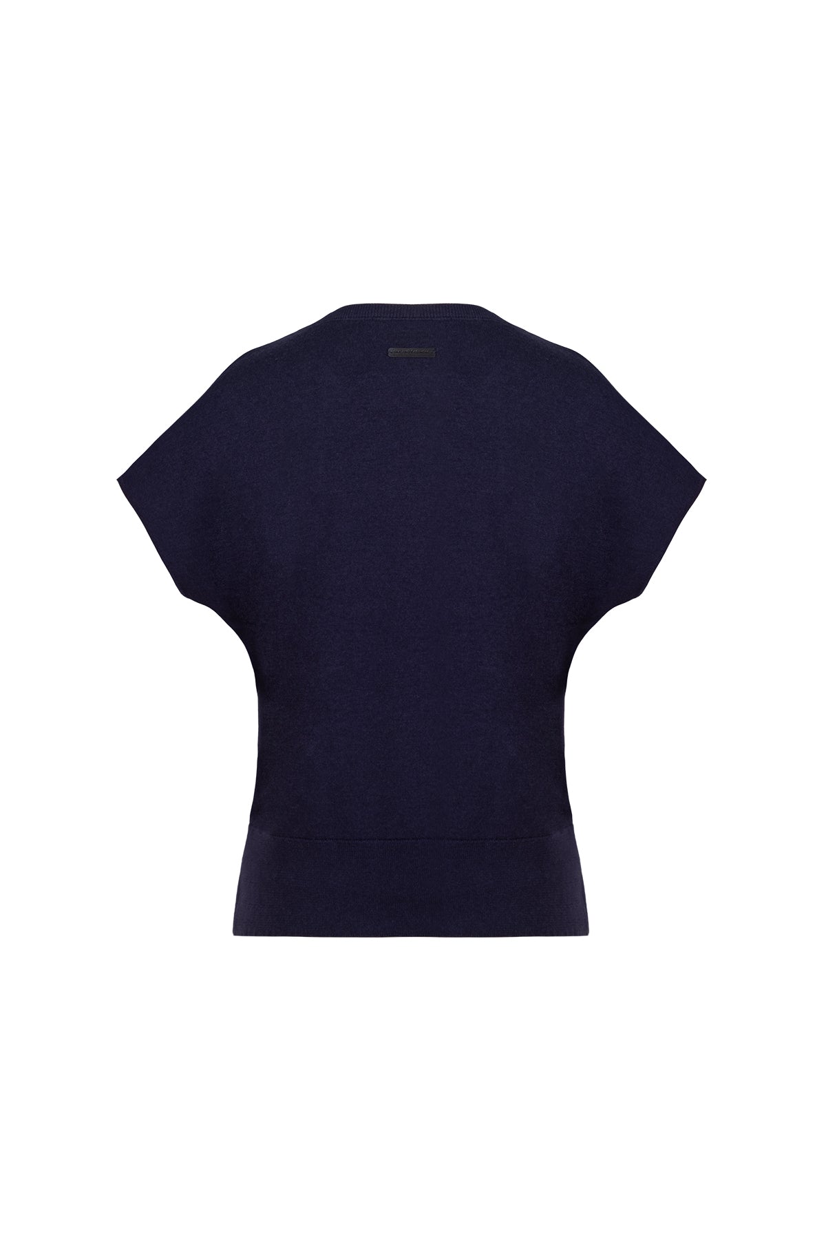 Lacivert Mila Yuvarlak Yaka Kısa Kollu Triko