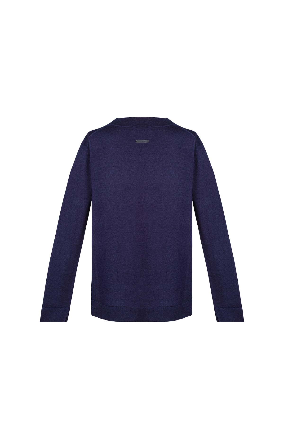 Lacivert Zoe İpek Kaşmir Yuvarlak Yaka Tunik Triko