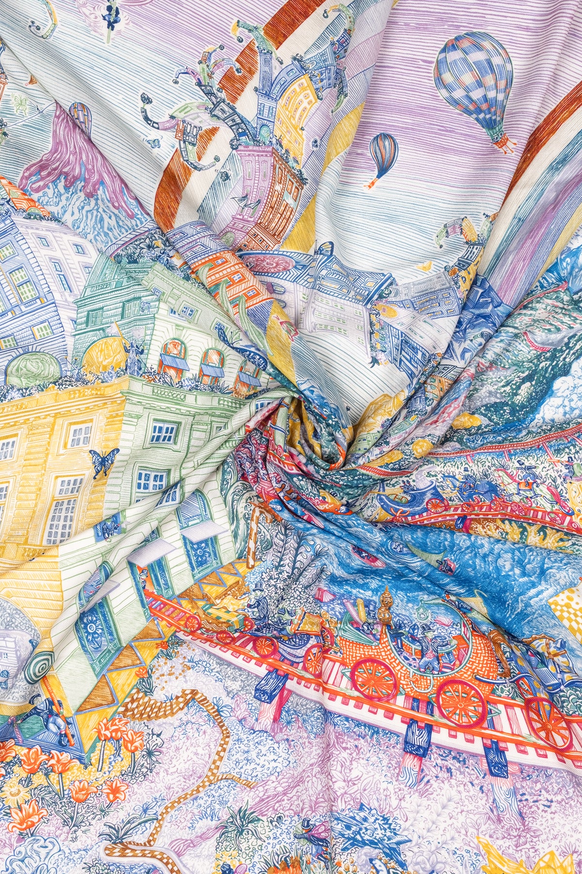 Renkli Linda Saf Kaşmir Baskılı Eşarp 140x140 cm