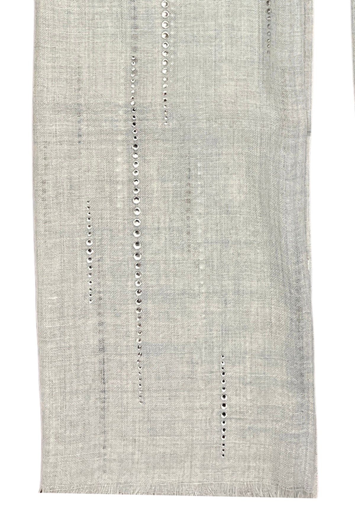 Bej Roma İpekli Taşlı Şal 50x170 cm