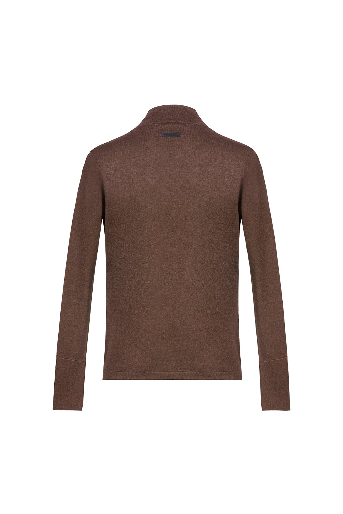 Kahverengi Zoe İpek Kaşmir Derin V Yaka Triko