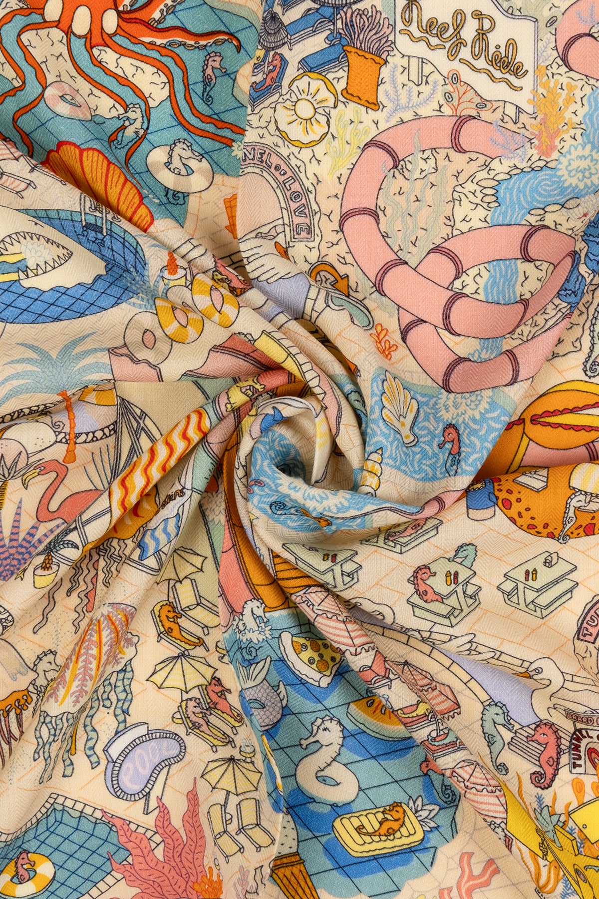 Pembe Lea Kaşmir Desenli Kare Eşarp 70x70 cm