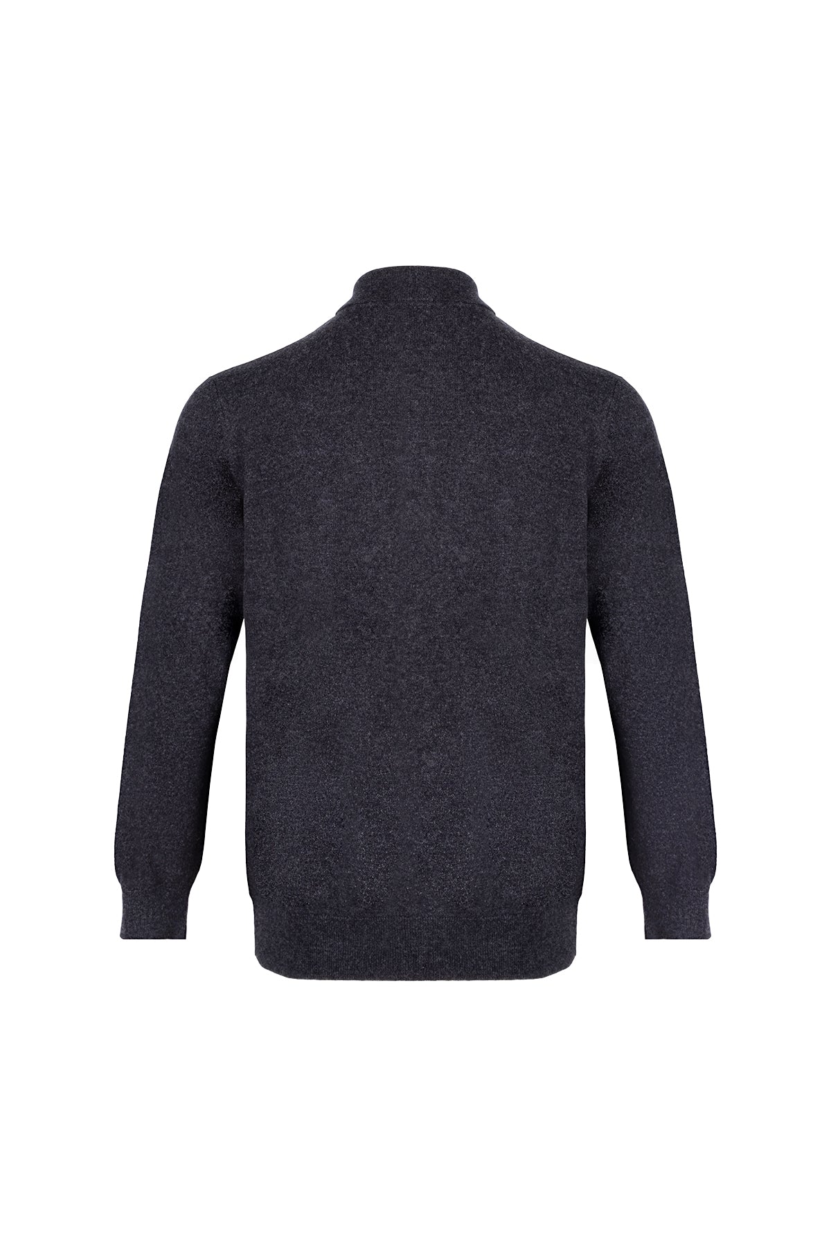 Gri Saf Kaşmir Erkek Polo Kazak