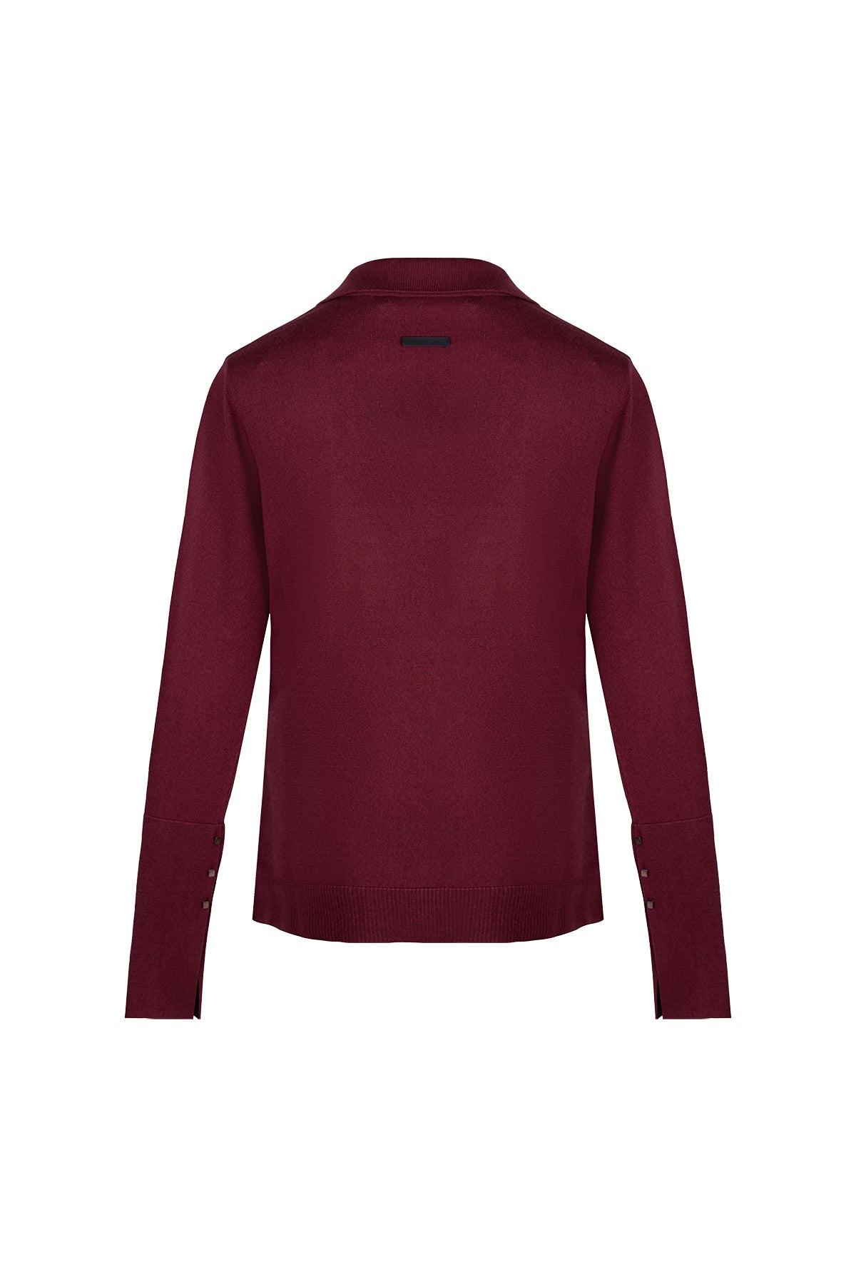 Bordo Zoe İpek Kaşmir Polo Yaka Triko