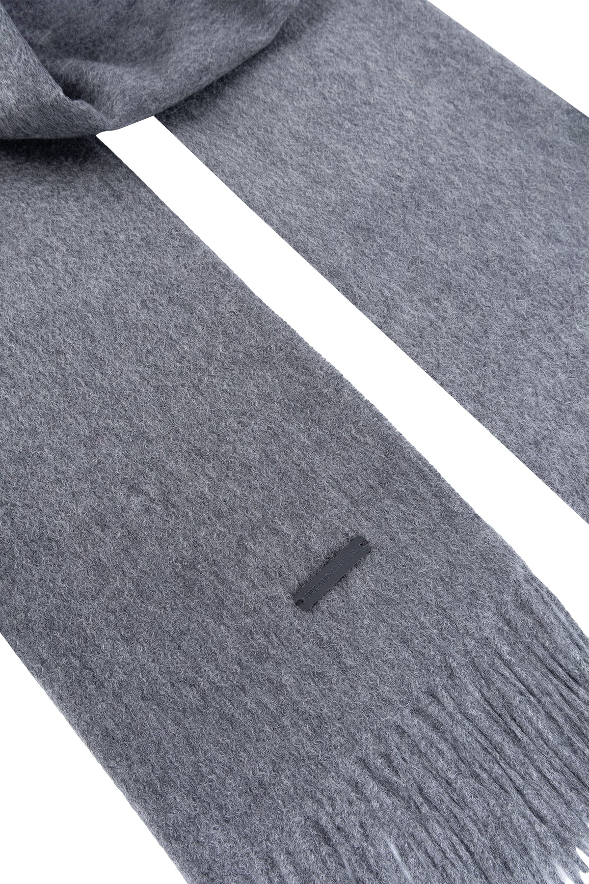 Koyu Gri Rose Saf Kaşmir Şal 74cm*194cm+10cm*2cm