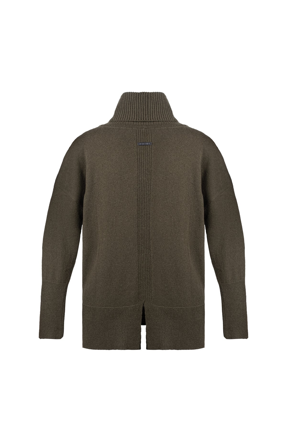 Koyu Haki Isabella Saf Kaşmir Balıkçı Yaka T Kol Kazak