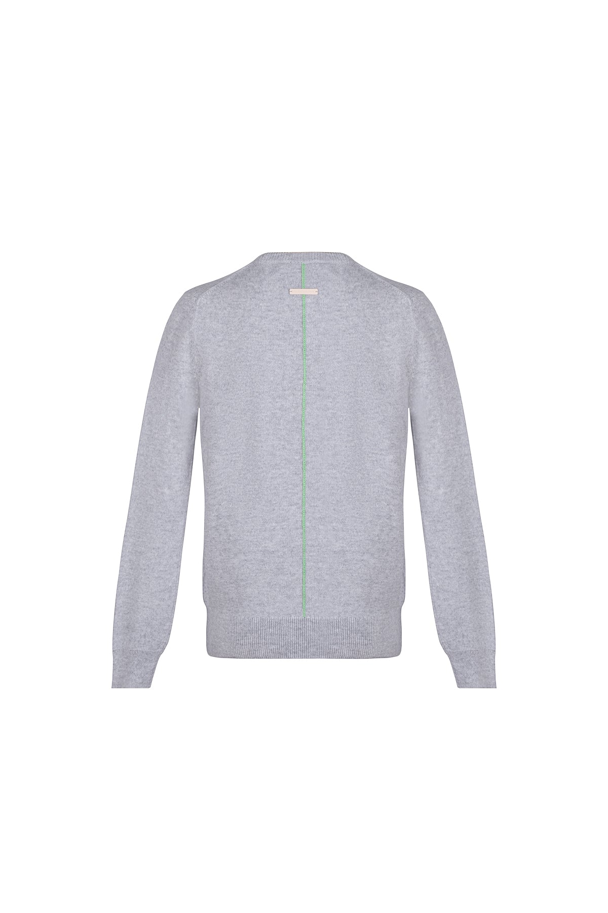 Açık Gri Franca Saf Kaşmir Bisiklet Yaka Kazak