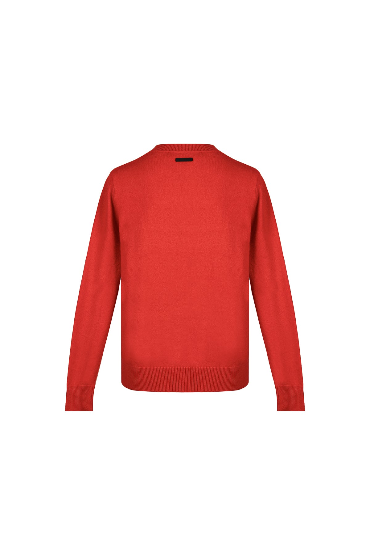 Turuncu Agata Saf Kaşmir Yuvarlak Yaka Kazak