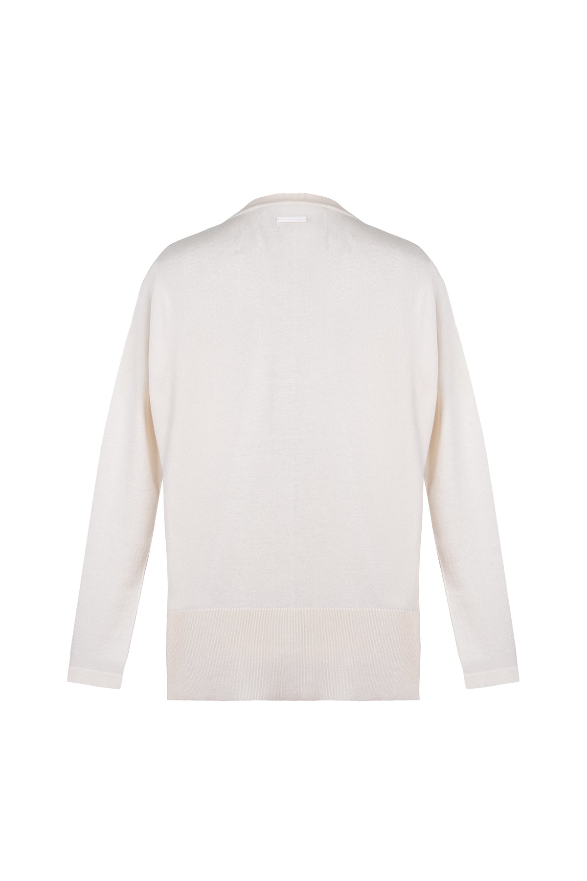 Ekru Zoe İpek Kaşmir V Yaka Hırka