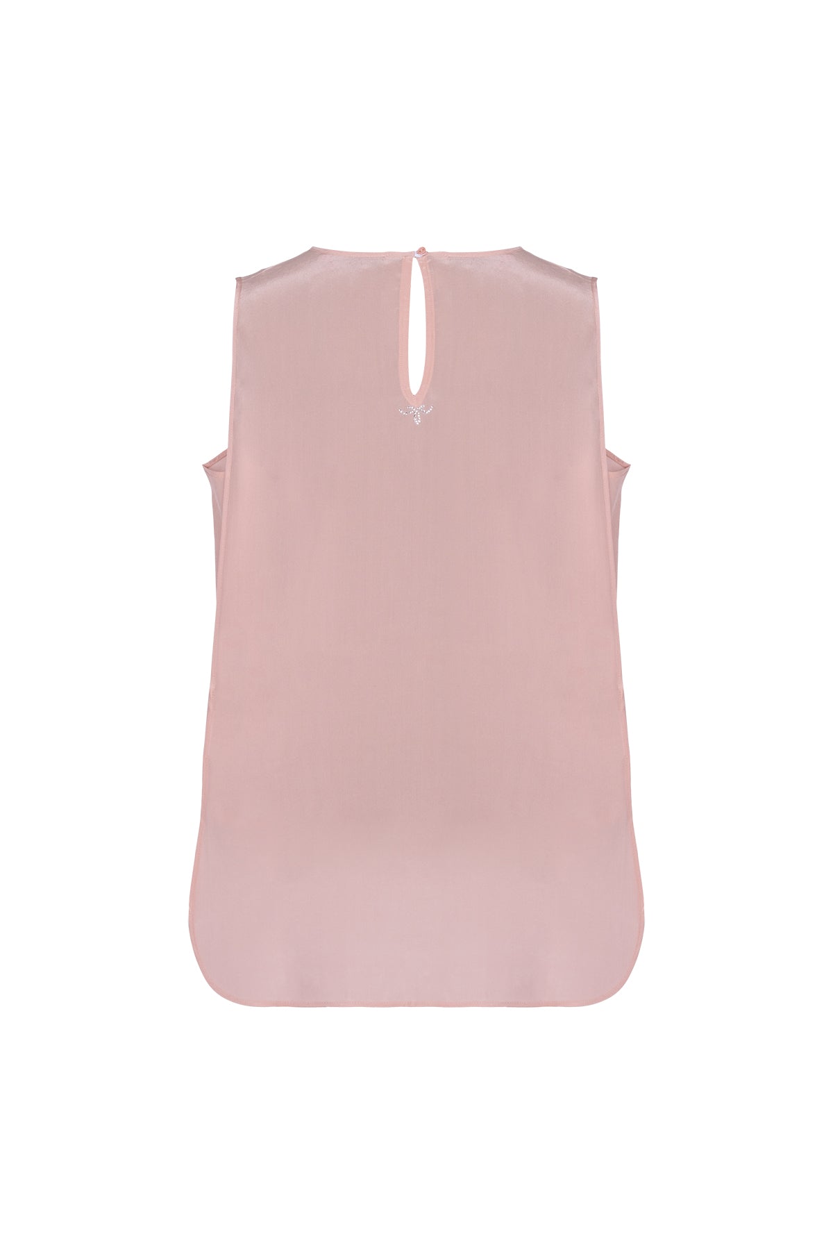 Gül Kurusu Toscana Saf İpek Kolsuz Tunik