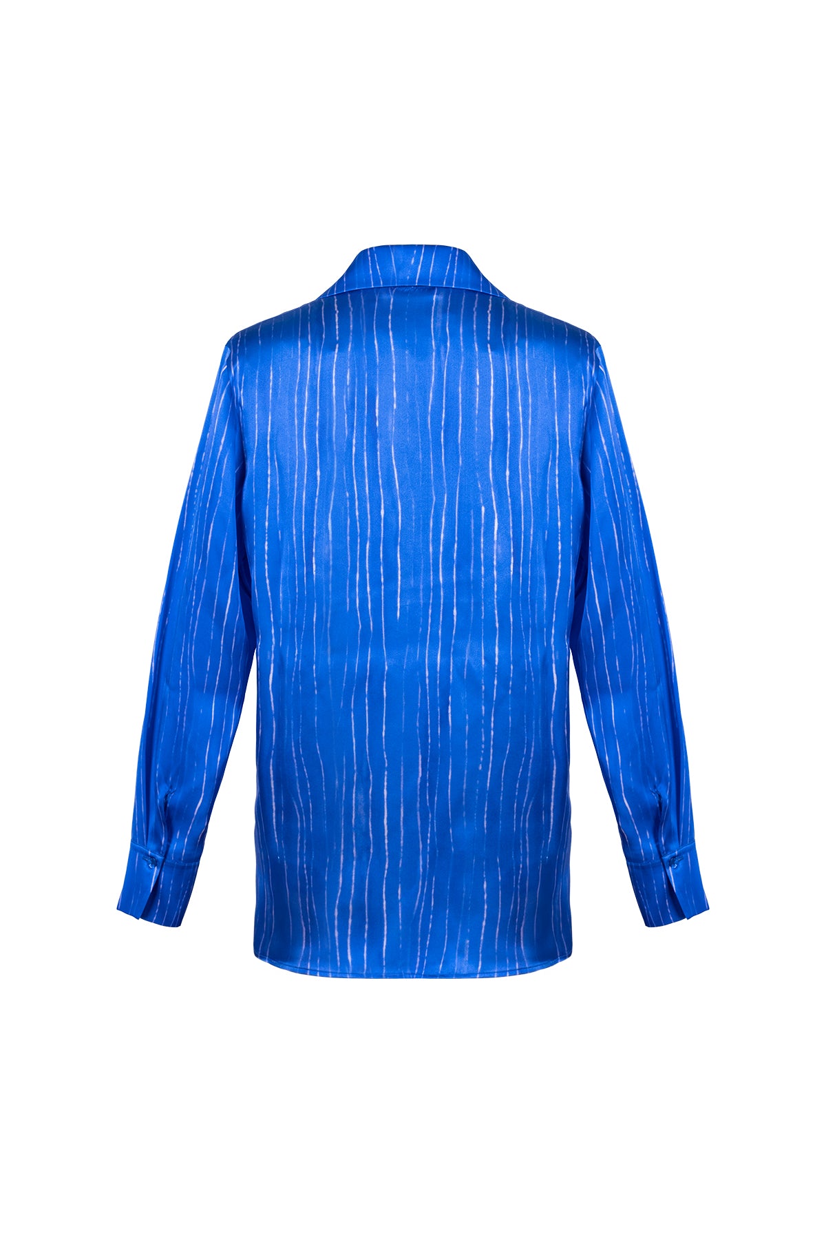 Lacivert Nature İpek Baskılı Bluz