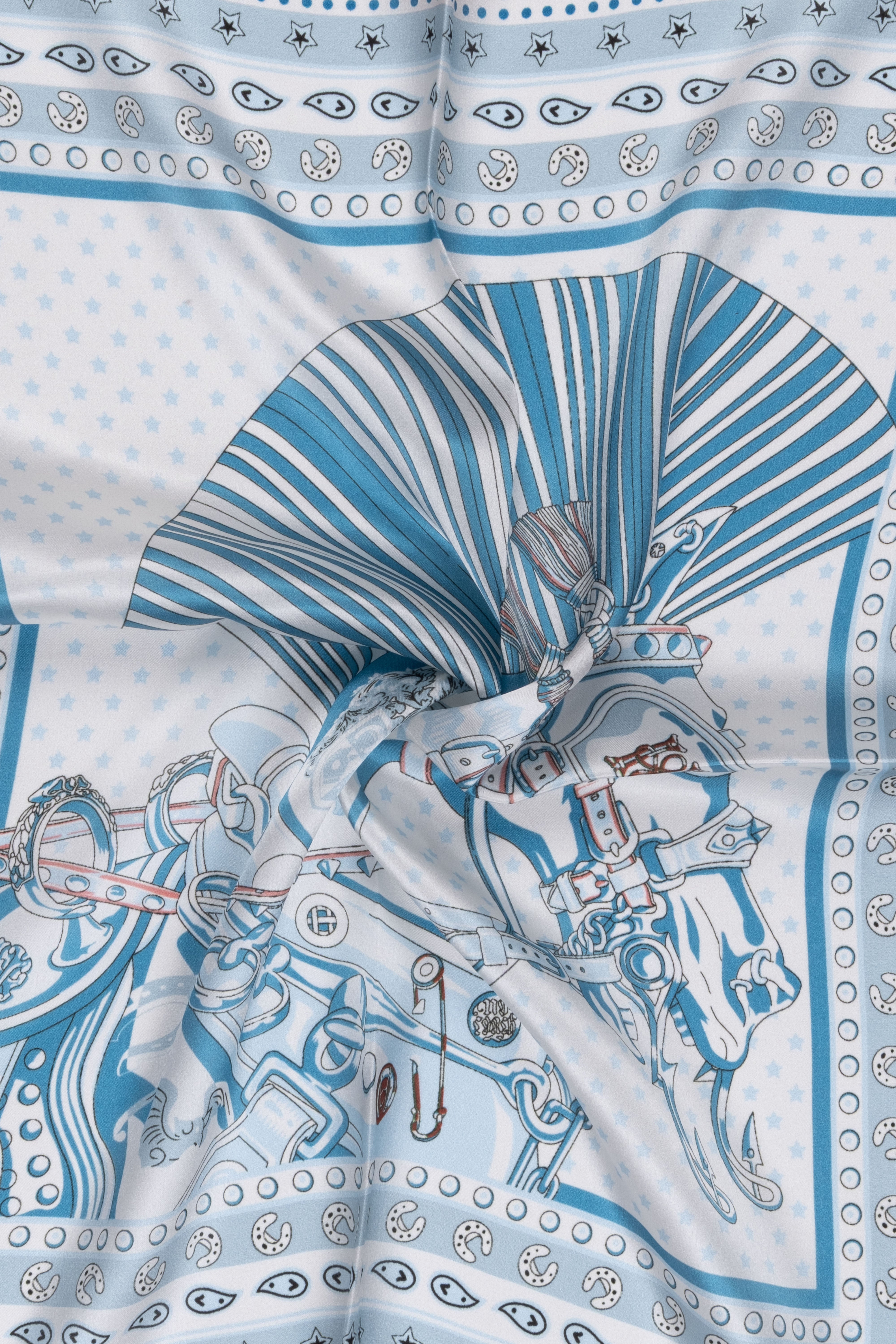 Mavi Camel Laila Saf İpek Kare Eşarp 50x50 cm