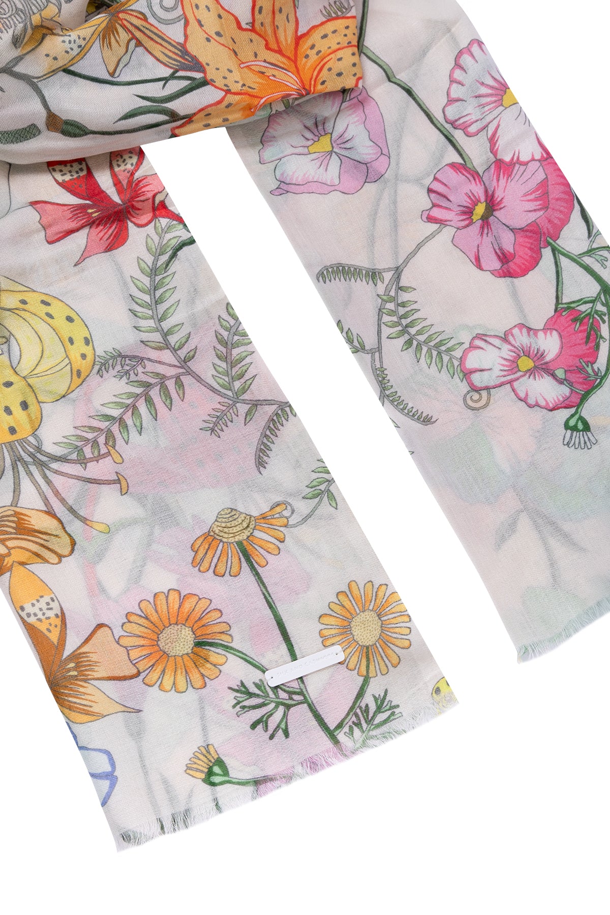 Renkli Jas İpekli Renkli Desenli Şal 70x180