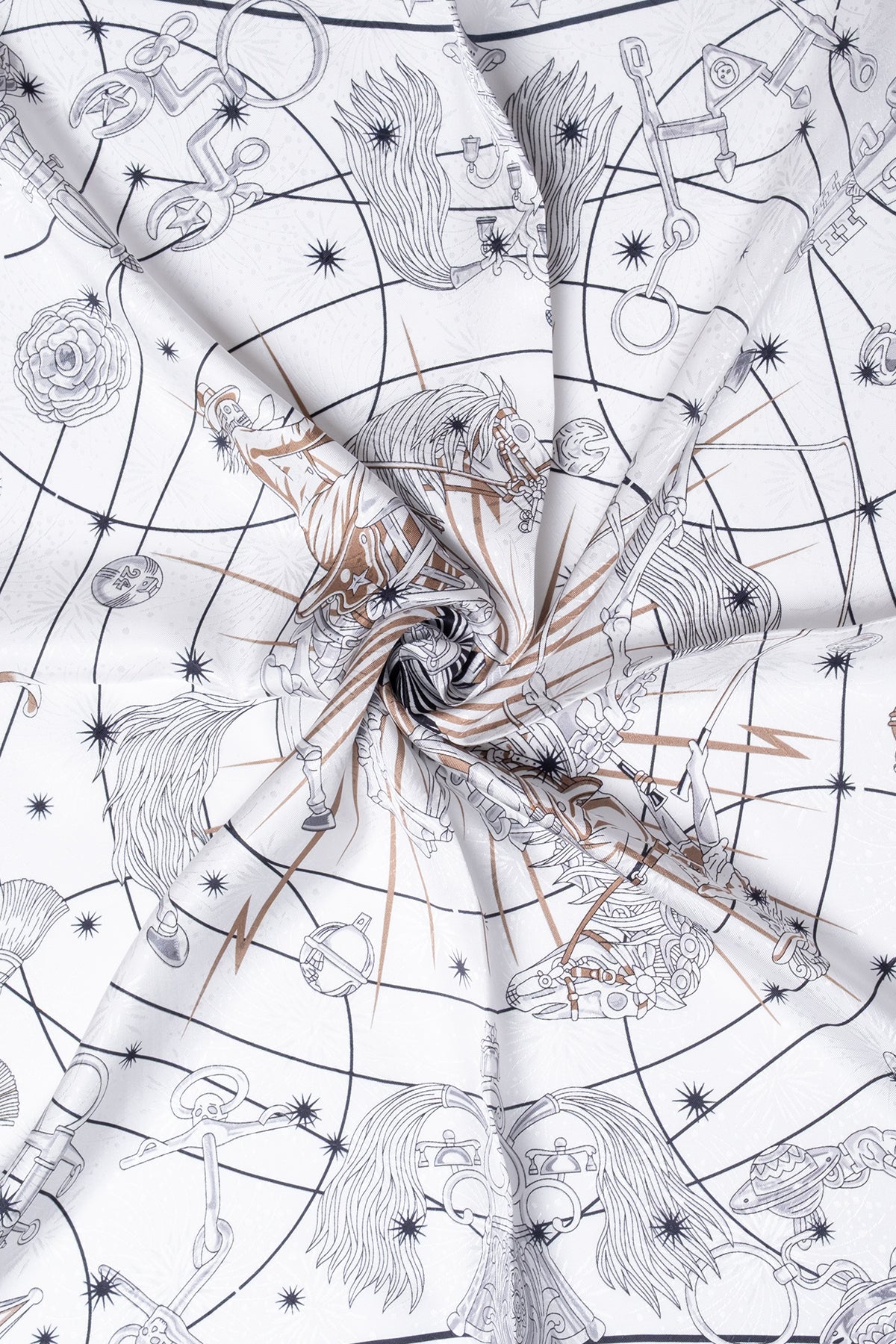 Ekru Lena Saf İpek Eşarp 70x70 cm