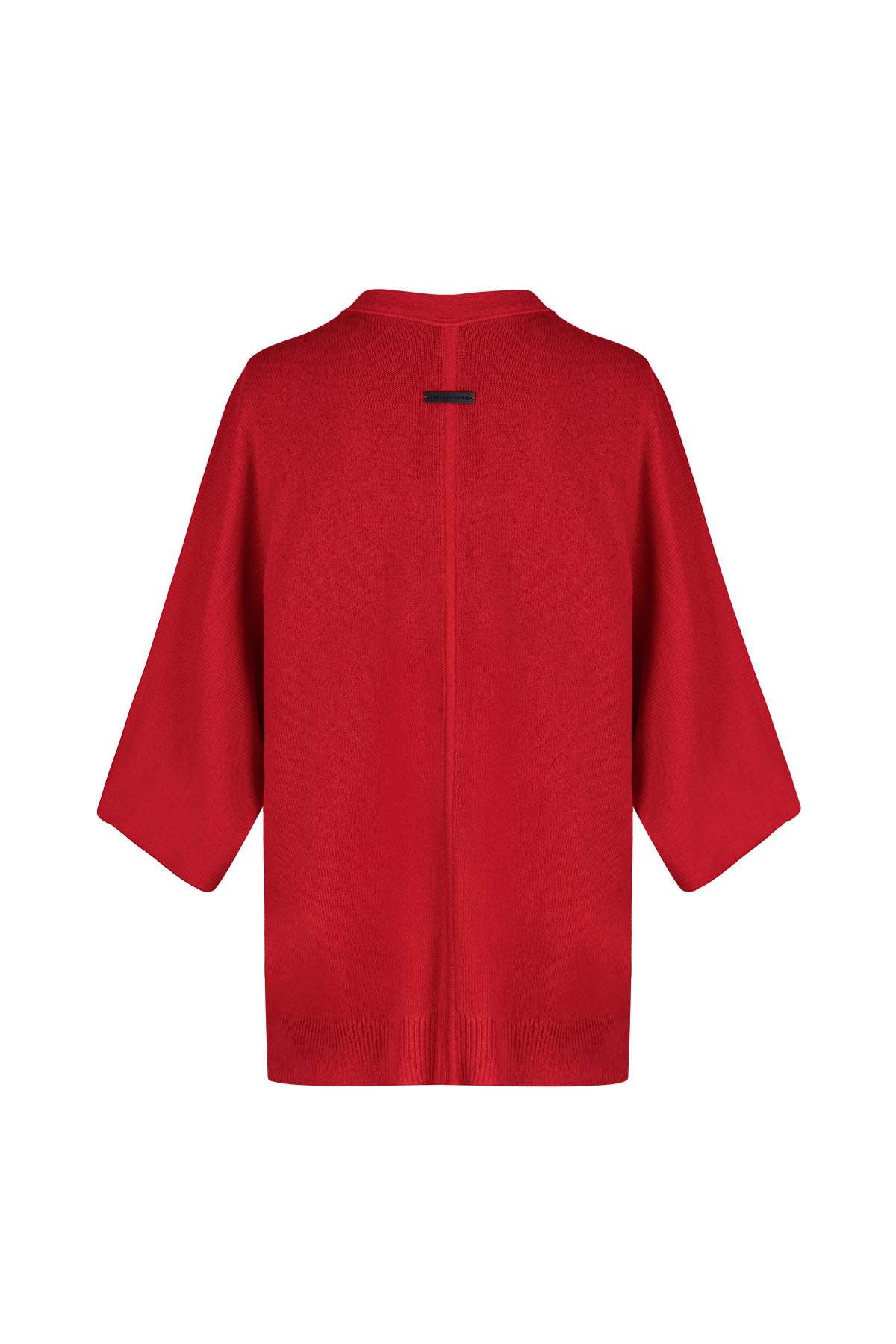 Kırmızı Kostir Saf Kaşmir Derin V Yaka Triko Hırka