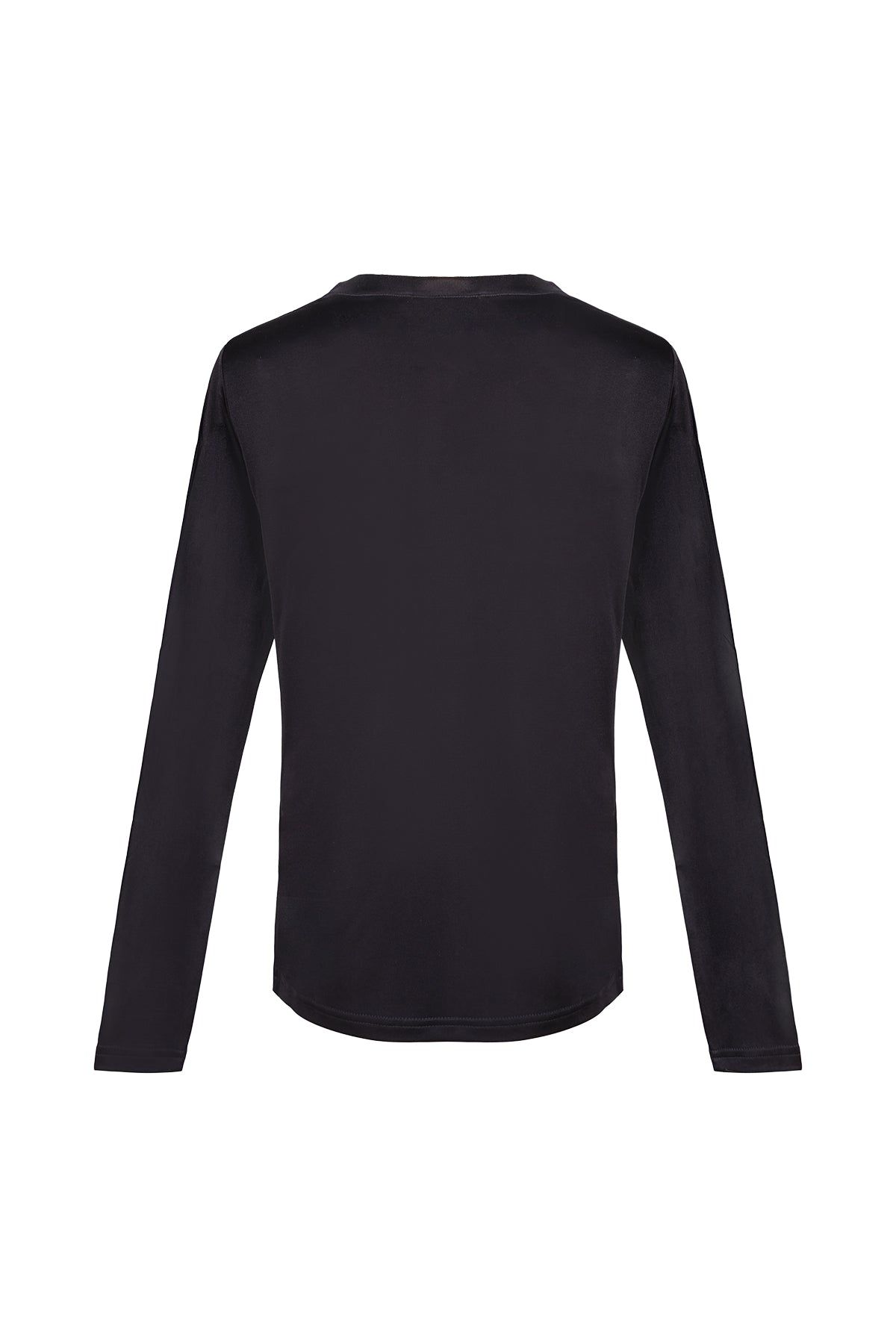 Siyah Marina İpekli V Yaka Bluz