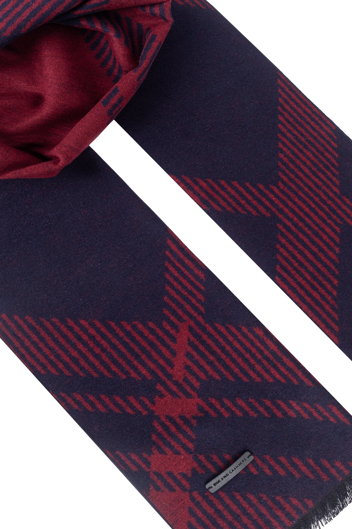 Lacivert Lotus Saf İpek Desenli Atkı 30x177 cm