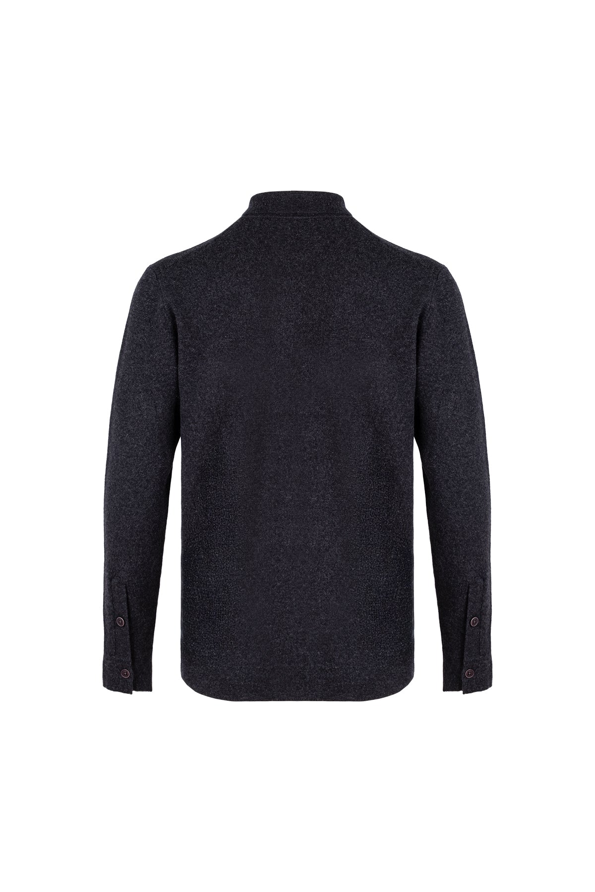 Gri Saf Kaşmir Çelik Örgü Erkek Ceket