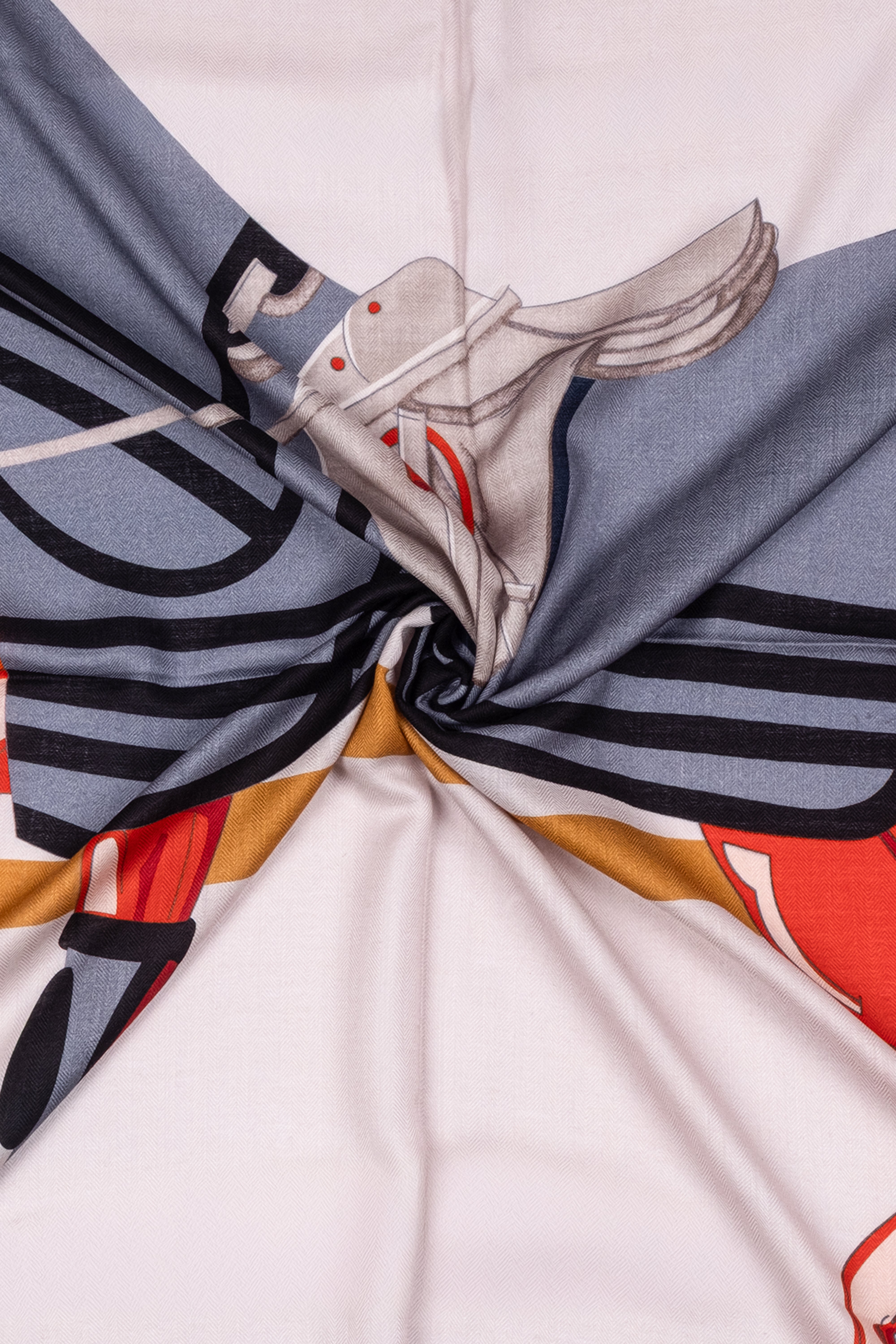 Siyah-Kırmızı Linda Saf Kaşmir Desenli Kare Eşarp 140x140 cm