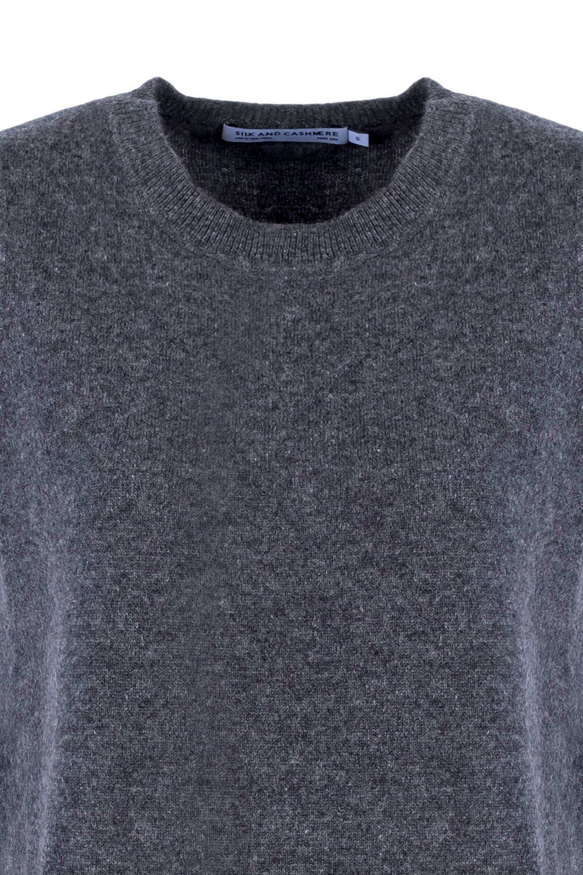 Antrasit Alexia Saf Kaşmir Bisiklet Yaka Kolsuz Triko