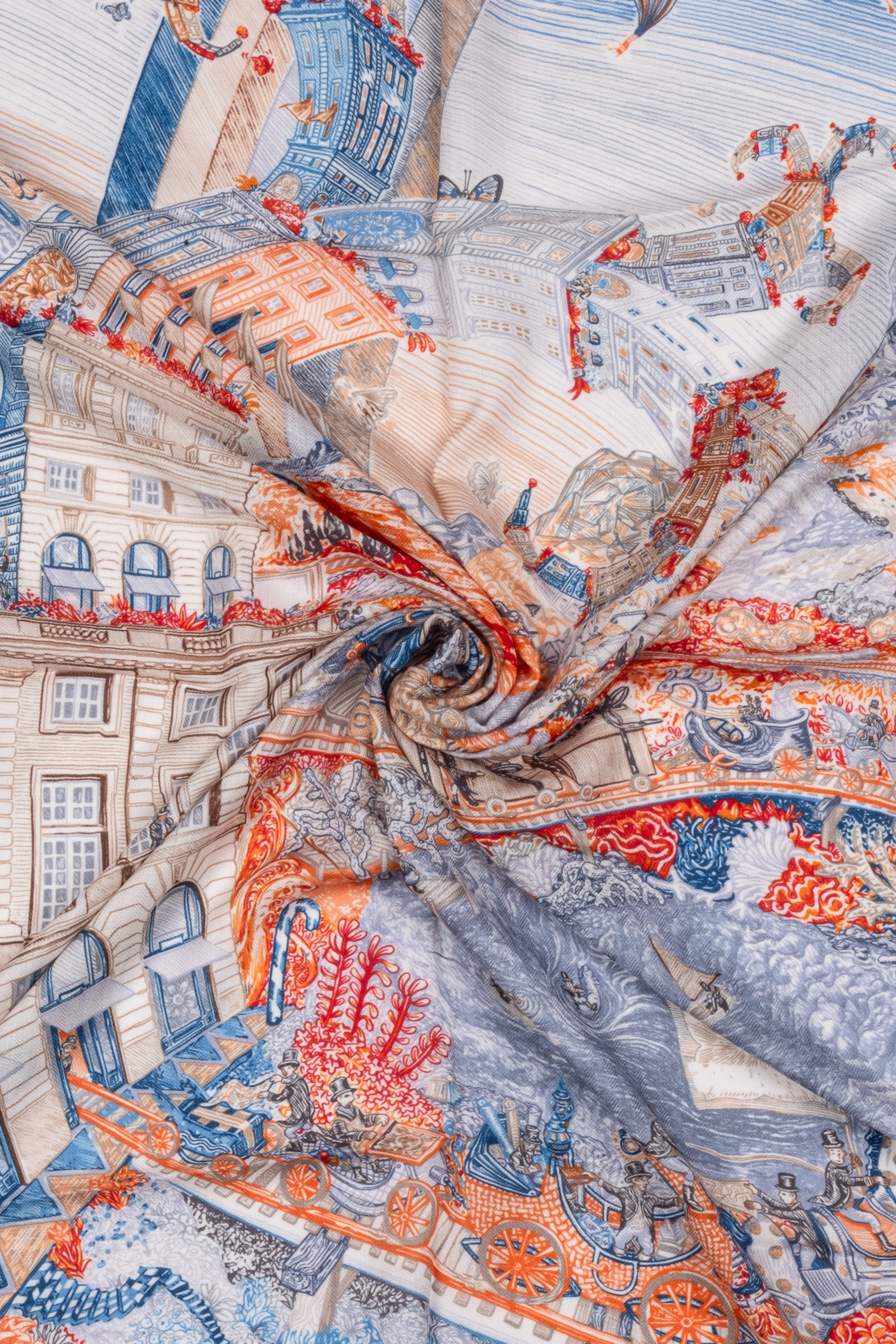 Renkli Linda Saf Kaşmir Desenli Kare Eşarp 140x140 cm