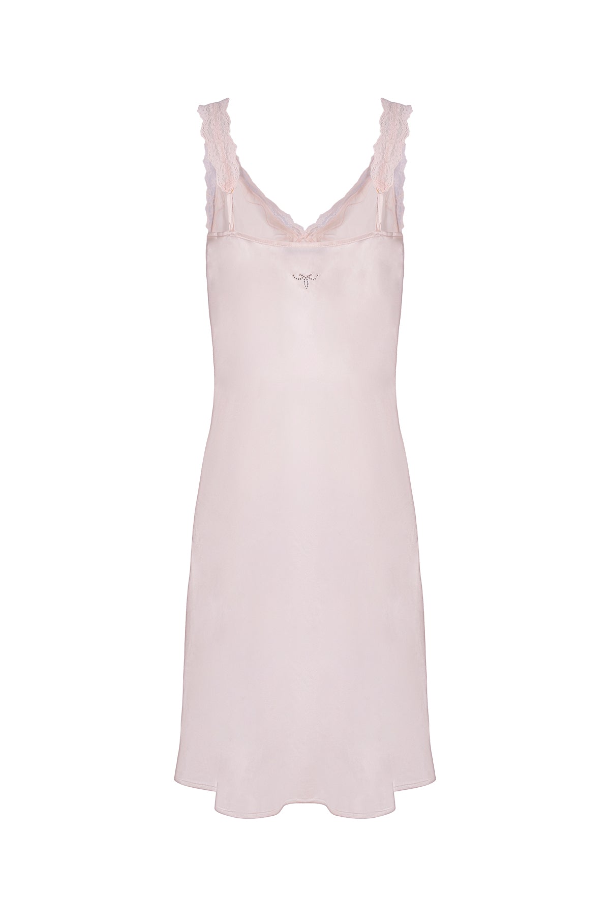 Gül Kurusu Cindy Saf İpek Dantel Detaylı Gecelik