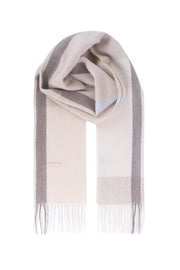 Ekru Patrick Saf Kaşmir Kareli Atkı 30x164 cm