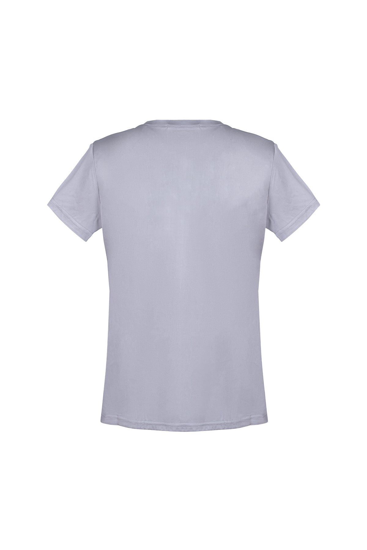 Gri Marina İpekli V Yaka  Kısa Kollu T-Shirt