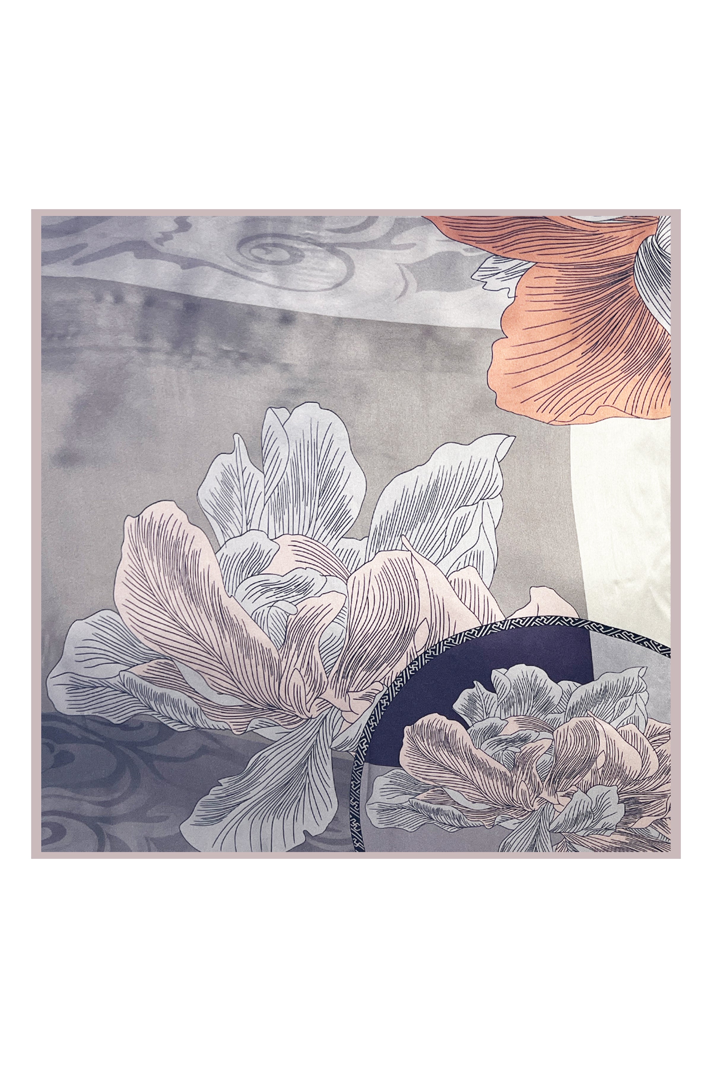 Bej Roma Saf İpek Düğmeli Şal 53x170 cm