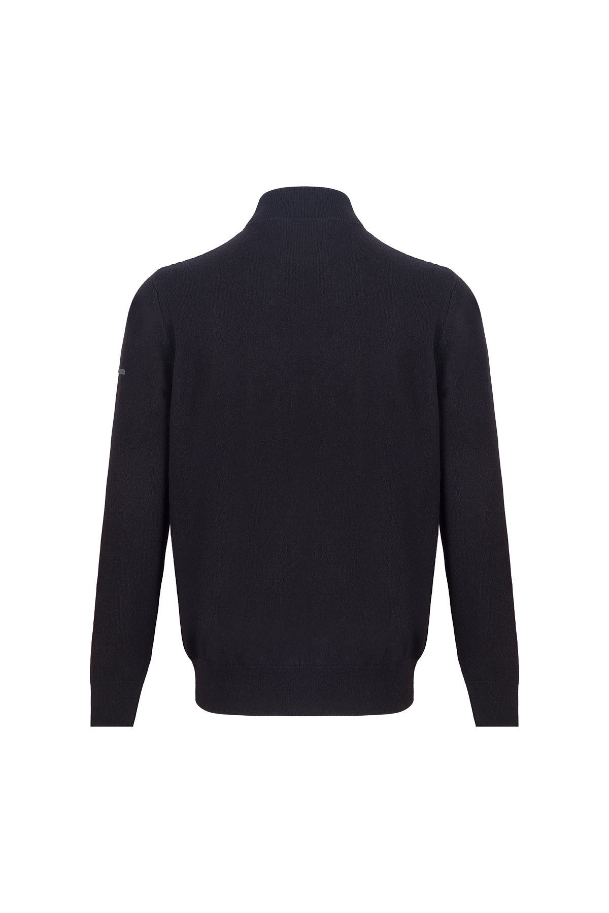 Siyah Saf Kaşmir Yarım Balıkçı Erkek Kazak